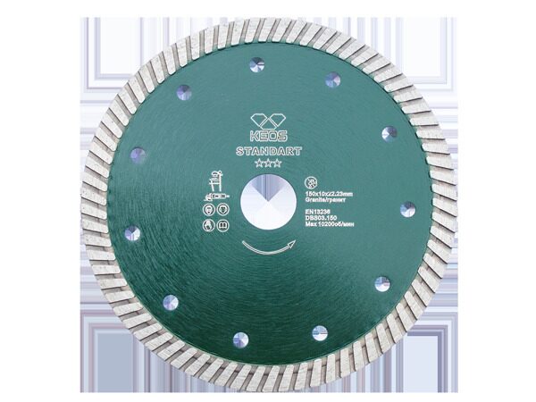 Диск алмазный KEOS Standart TURBO (гранит) 150мм/22,23 (DBS03.150)