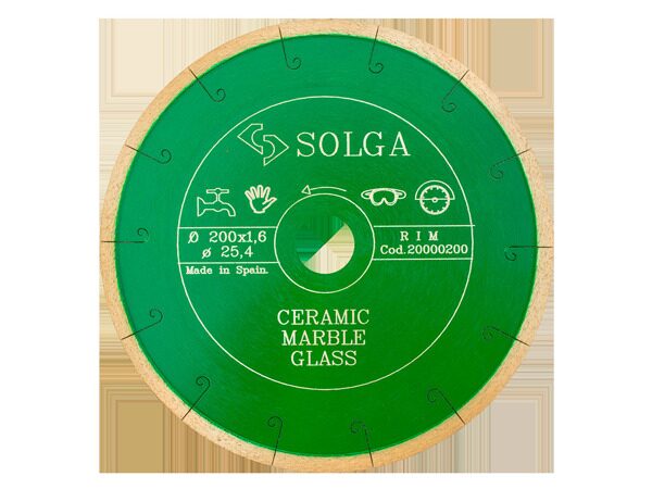 Диск алмазный Solga Diamant CERAMICS, MARBLE сплошной (керамика, мрамор) 200мм/25,4
